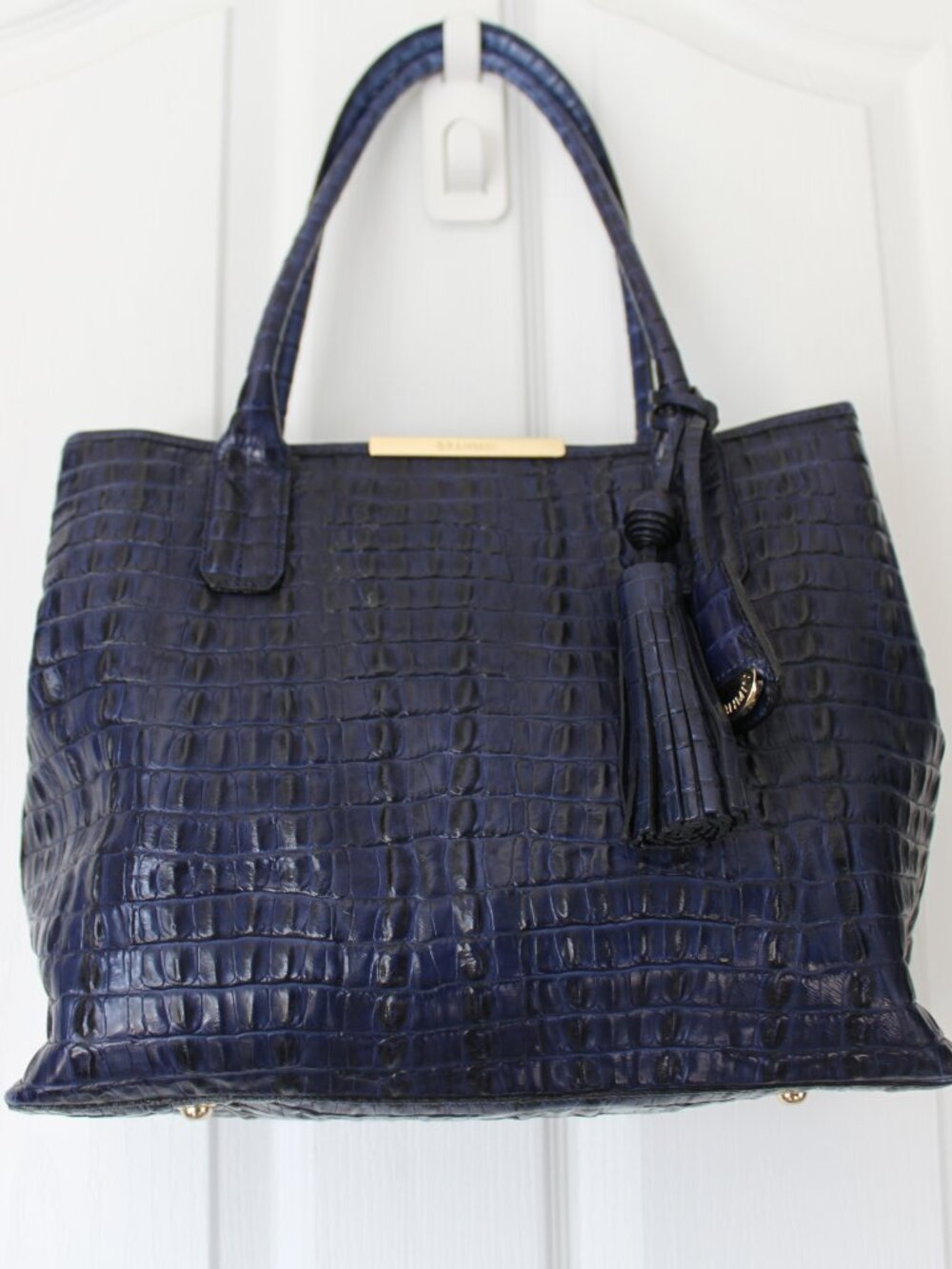 Brahmin Noelle Ink Melbourne Croc Leather Bag - NWOT - Luxury Navy - Picture 10 of 10